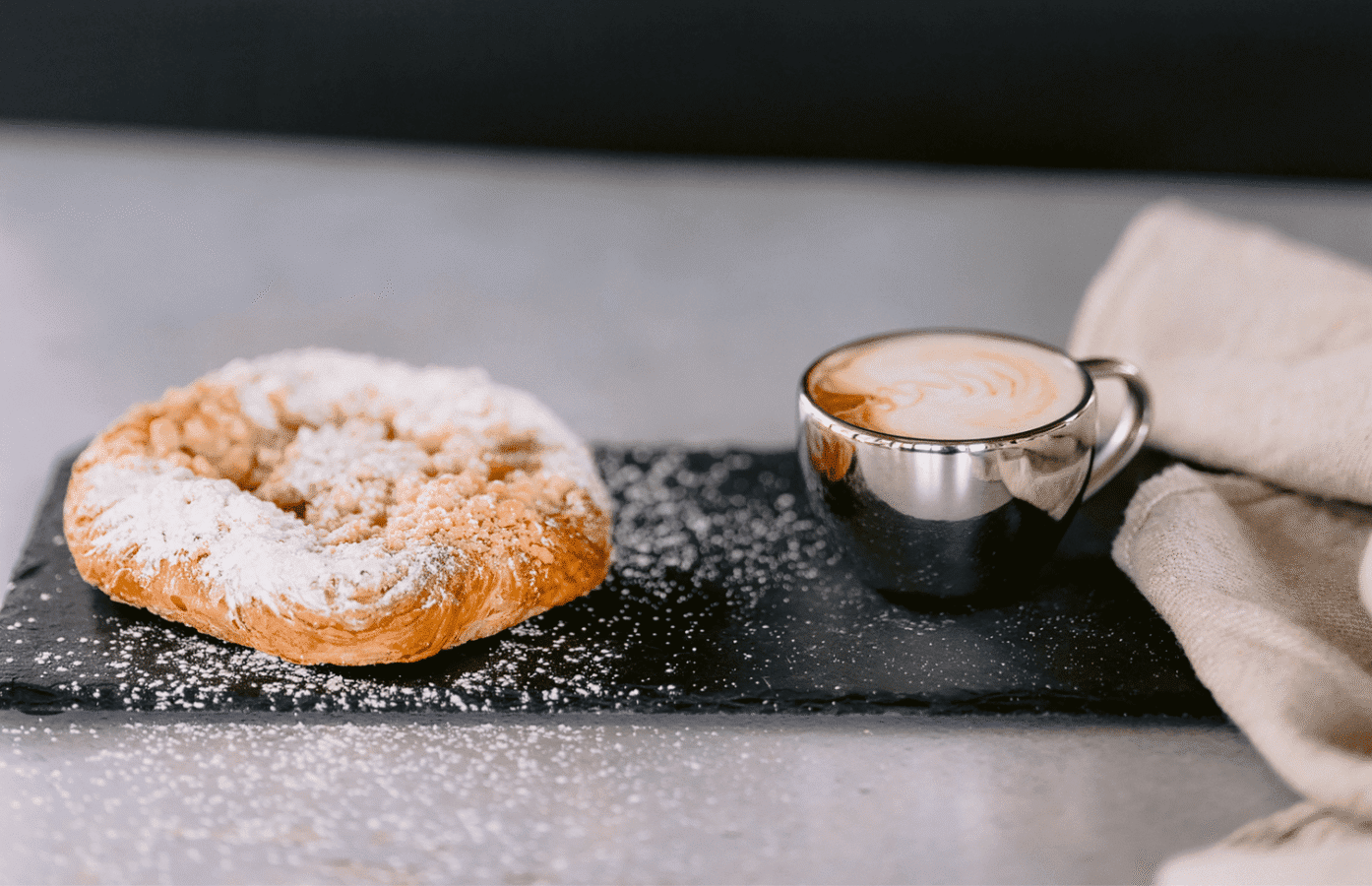 Cup coffee and pastry