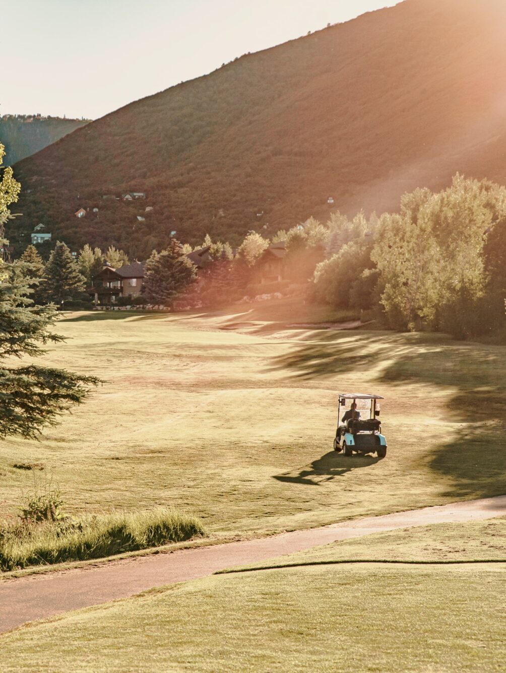 Golf cart on the golf course