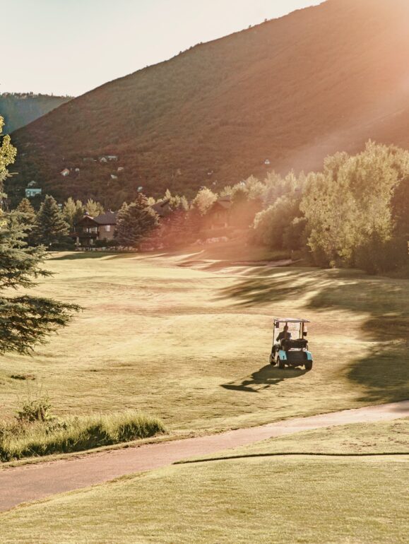 Golf cart on the golf course