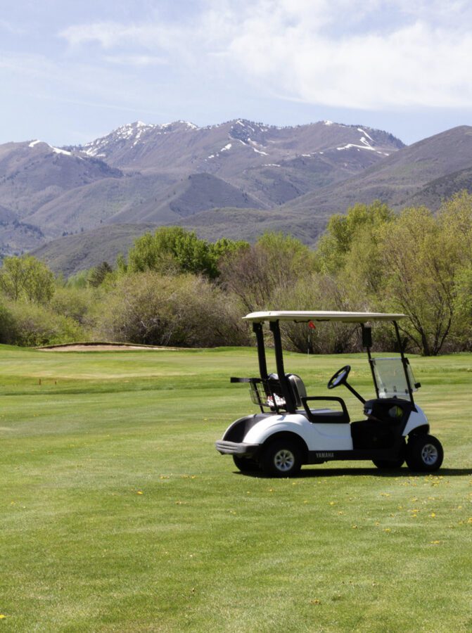 Golf cart on the gold course
