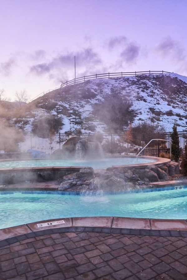 Heated outdoor pool in the winter