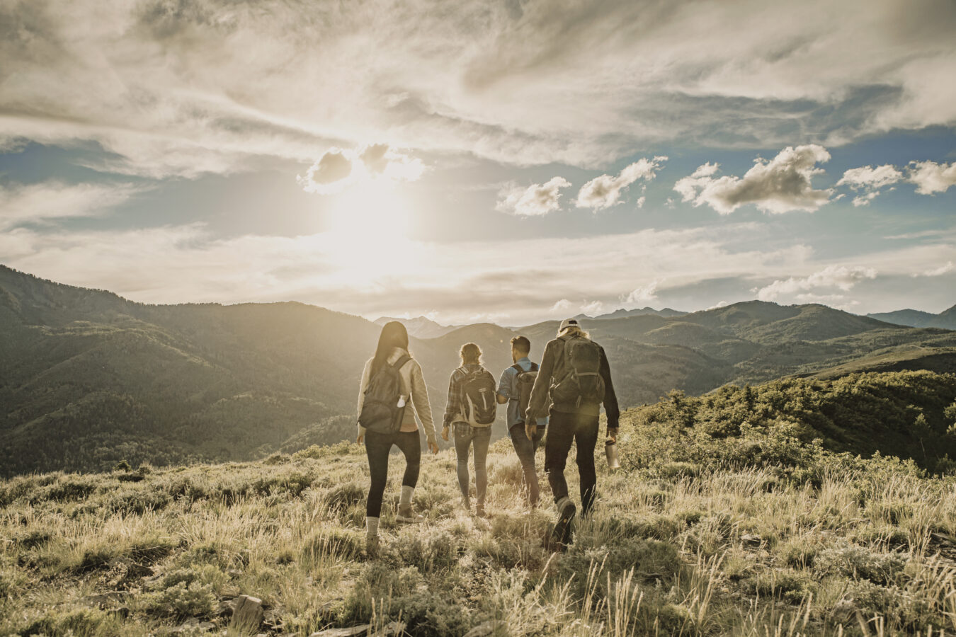 Group of people hiking in Utah