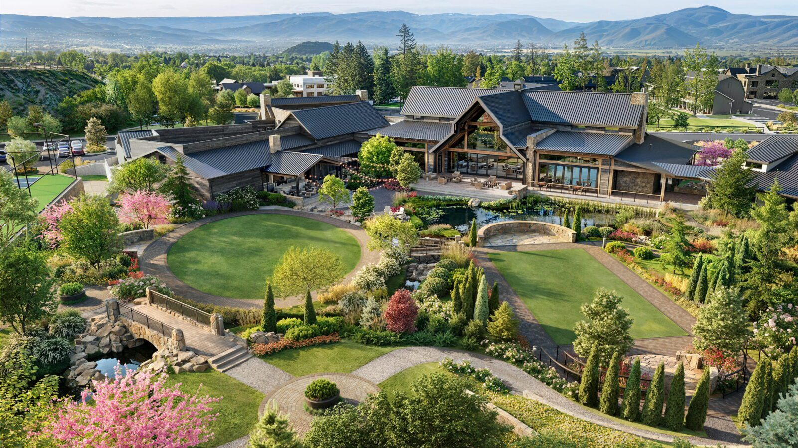 Aerial Rendering of Event Lawns at The Barn at Homestead